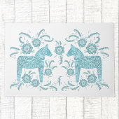 Schwedisches Dala Horse Aquamarin grün und weiß Tü Fußmatte