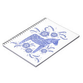 Schwedisches Dala Horse Blue and White Notebook Notizblock (Linke Seite)