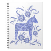 Schwedisches Dala Horse Blue and White Notebook Notizblock (Vorderseite)