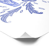 Schwedisches Dala Horse Blue Folklorekunst Foto Pr (Ecke)