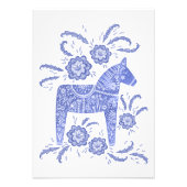 Schwedisches Dala Horse Blue Folklorekunst Foto Pr (Vorne)