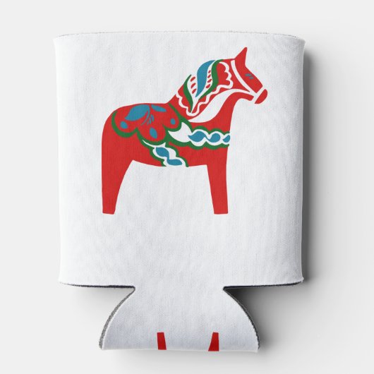 Schwedisches Dala Horse Dalecarlian Pferd Dosenkühler (Rückseite)