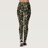 Schwedisches Dala Horse Gold und Black Leggings (Rückseite)