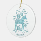 Schwedisches Dala Horse Personalisiert Keramik Ornament (Links)