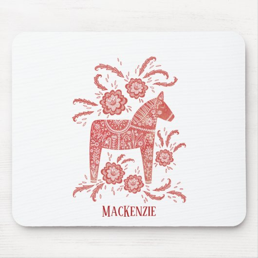 Schwedisches Dala Horse Personalisiert Mousepad (Vorne)