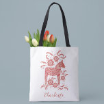 Schwedisches Dala Horse Personalisiert Tasche<br><div class="desc">Ein hübsches traditionelles schwedisches Dalapferd in Rot und Weiß mit Schriftzeichen. Ändern Sie den Namen,  um ihn zu personalisieren. Originelle Kunst von Nic Squirrell.</div>