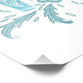 Schwedisches Dala Pferd Aquamarine Folklorekunst Fotodruck (Ecke)