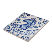 Schwedisches Dala Pferd Blau und Weiß Fliese (Seite)