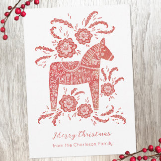 Schwedisches Dala Pferd Feiertagskarte
