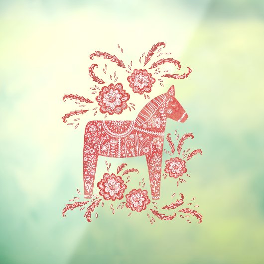 Schwedisches Dala Pferd Fensteraufkleber (Blatt 3)