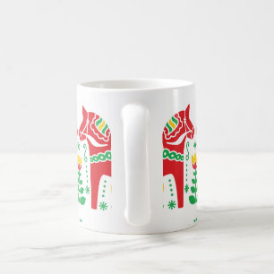 Schwedisches Dala-Pferd florales Volksmuster Kaffeetasse