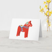 Schwedisches Dala-Pferd Karte (Gelbe Blume)