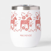 Schwedisches Dala Pferd Personalisiert rot und wei (Vorderseite)