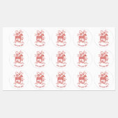 Schwedisches Dala Pferd Personalisiert rot und wei Etiketten (Blatt)