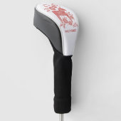 Schwedisches Dala Pferd Personalisiert rot und wei Golf Headcover (angewinkelt)