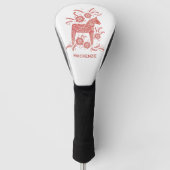 Schwedisches Dala Pferd Personalisiert rot und wei Golf Headcover (Vorderseite)