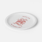 Schwedisches Dala Pferd Personalisiert rot und wei Pappteller (Schrägansicht)