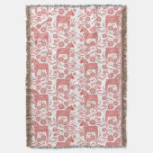 Schwedisches Dala Pferd rot und weiß Decke (Vorderseite Vertikal)