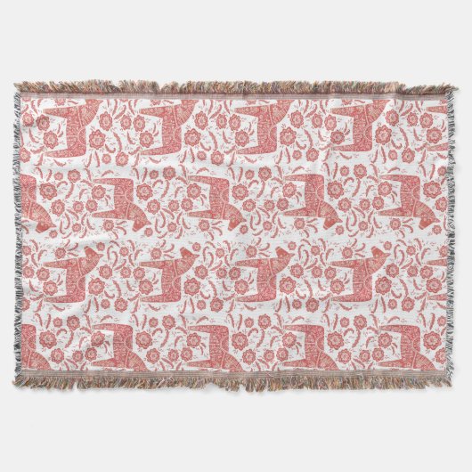 Schwedisches Dala Pferd rot und weiß Decke (Vorderseite)