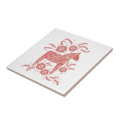 Schwedisches Dala Pferd rot und weiß Fliese (Seite)