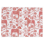 Schwedisches Dala Pferd rot und weiß Große Geschenktüte (Rückseite)