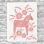 Schwedisches Dala Pferd rot und weiß Holzkisten Schild<br><div class="desc">Ein traditionelles schwedisches dala Horse Folk Art Design in Rot und Weiß. Ideal für diejenigen,  die skandinavisches Design Liebe. Originelle Kunst von Nic Squirrell.</div>