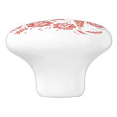 Schwedisches Dala Pferd rot und weiß Keramikknauf (Seitenansicht)