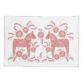 Schwedisches Dala Pferd rot und weiß Kissenbezug (Rückseite-Links)