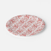 Schwedisches Dala Pferd rot und weiß Pappteller (Schrägansicht)