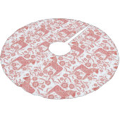 Schwedisches Dala Pferd rot und weiß Polyester Weihnachtsbaumdecke (Schrägansicht)