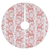 Schwedisches Dala Pferd rot und weiß Polyester Weihnachtsbaumdecke (Vorderseite)