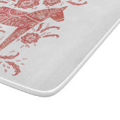 Schwedisches Dala Pferd rot und weiß Schneidebrett (Ecke)