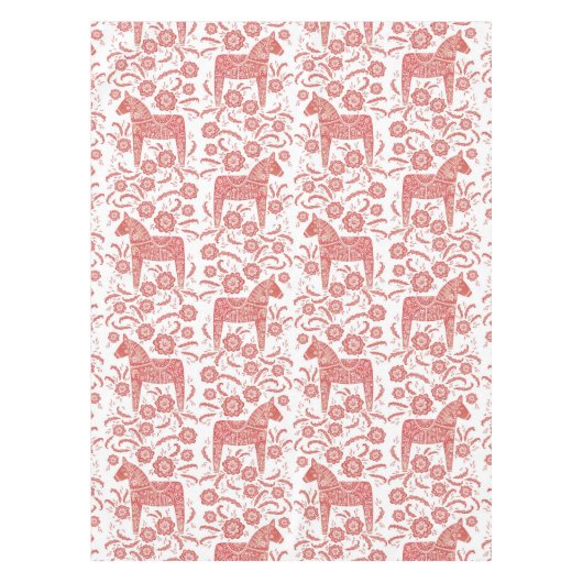 Schwedisches Dala Pferd rot und weiß Tischdecke (Vorderseite)