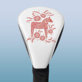 Schwedisches Dala Pferd Rot und Weiße Volkskunst K Golf Headcover