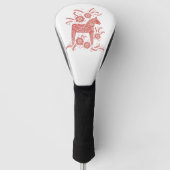 Schwedisches Dala Pferd Rot und Weiße Volkskunst K Golf Headcover (Vorderseite)