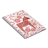 Schwedisches Dala Pferd Rot und Weiße Volkskunst K Notizblock (Rechte Seite)