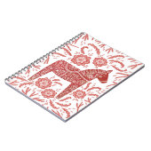 Schwedisches Dala Pferd Rot und Weiße Volkskunst K Notizblock (Linke Seite)