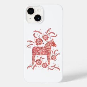 Schwedisches Dala Pferd rot & weiß Case-Mate iPhone 14 Hülle