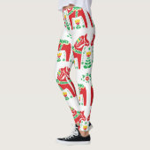 Schwedisches Dala Pferd: Volkskunst Leggings (Links)