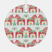 Schwedisches Dala Pferd: Volkskunst Ornament Aus Glas (Vorderseite)