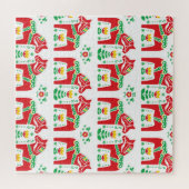 Schwedisches Dala Pferd: Volkskunst Puzzle (Horizontal)