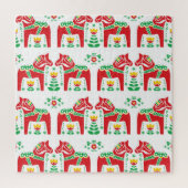 Schwedisches Dala Pferd: Volkskunst Puzzle (Vertikal)