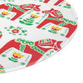 Schwedisches Dala Pferd: Volkskunst Schneidebrett (Ecke)