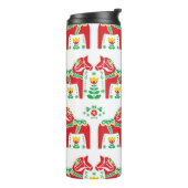 Schwedisches Dala Pferd: Volkskunst Thermosbecher (Nach links gedreht)