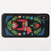 Schwedisches Dala Rot auf schwarz Case-Mate iPhone Hülle (Rückseite (Horizontal))