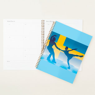 Schwedisches Eislauf-Duo Silhouette Planer