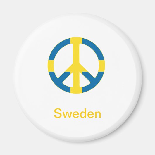 Schwedisches Flag-Friedenssymbol Magnet (Vorne)