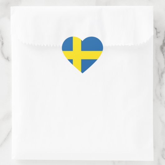 Schwedisches Flaggenherz Herz-Aufkleber (Tasche)
