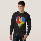 Schwedisches Flaggenherz Sweatshirt (Vorne ganz)