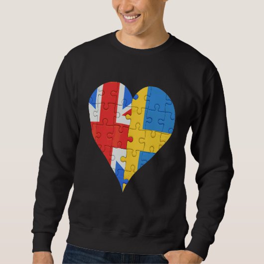 Schwedisches Flaggenherz Sweatshirt (Vorderseite)